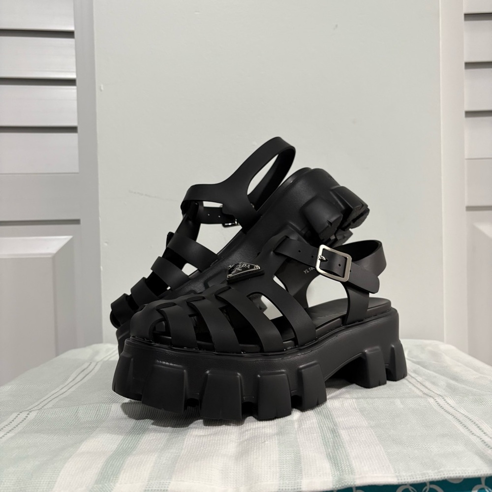 PRADA Rubber Monolith Sandals
